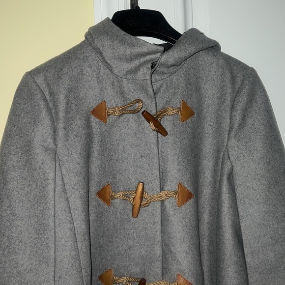 NWT - S/M - J. Crew Toggle Wool Cashmere Blend Cape Coat - Heather Gray - Picture 4 of 10